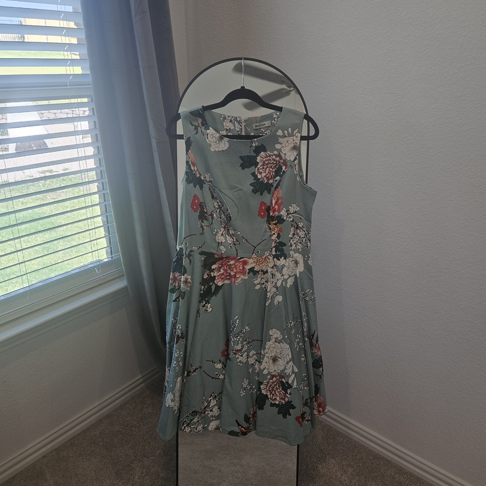 Grace Karin Mint Green Floral Dress